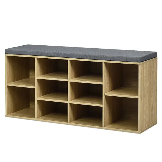 Costway Entryway Padded Shoe Storage Bench 10-Cube Organizer Bench Adjustable {8}