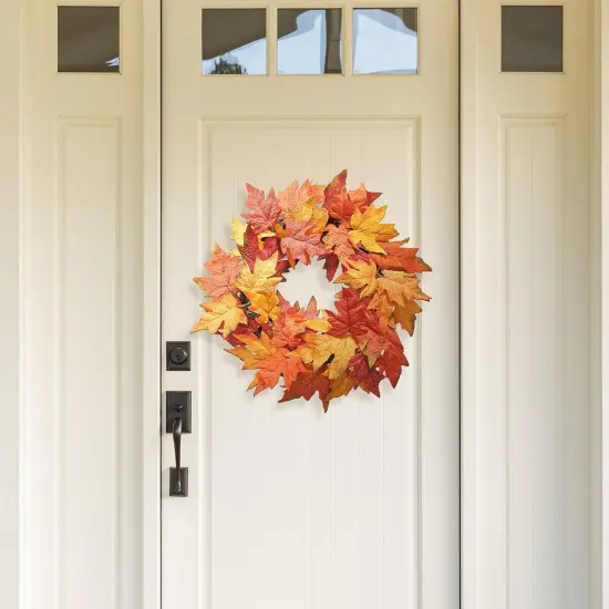 Artificial Fall Wreath for Front Door - 18" {3}