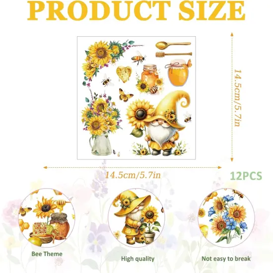 12 Sheets Bee Rub on Transfers for Crafts and Furniture Stickers {2}