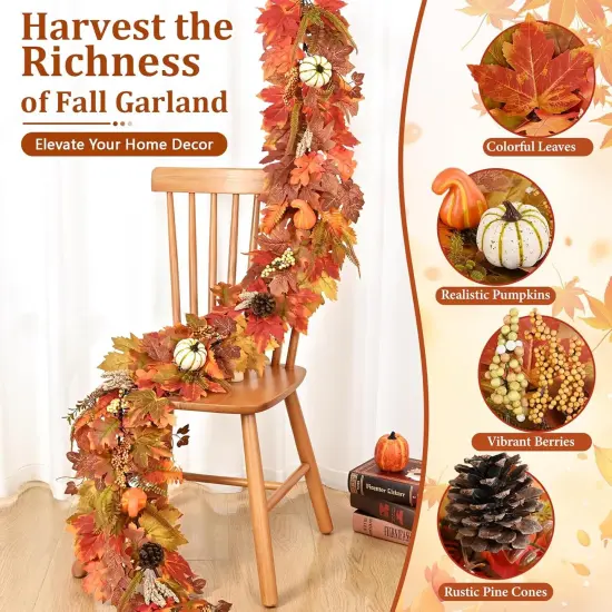 1 Pack 5.9 Ft Fall Leaves Garland {4}