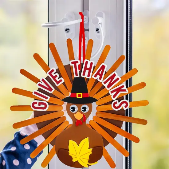 12 Sets Thanksgiving Wreath Signs Decorations Art Sets {3}