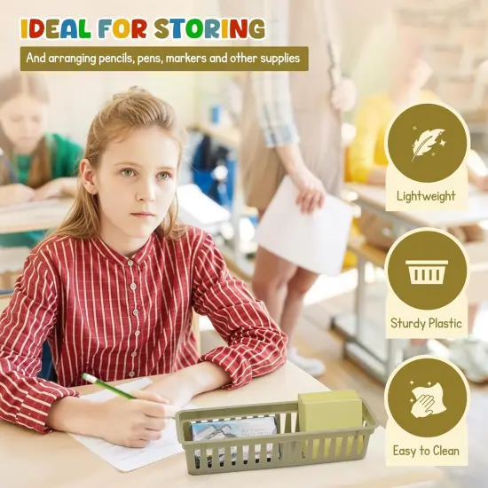 4E's Novelty 12 Pack Pencil Trays in Vibrant Boho Colors, Durable Pencils Tray, Stylish Pen Baskets, Fun Boho Colorful Pen Tray, Durable and Versatile Practical Pencil Trays for Students Supplies {3}