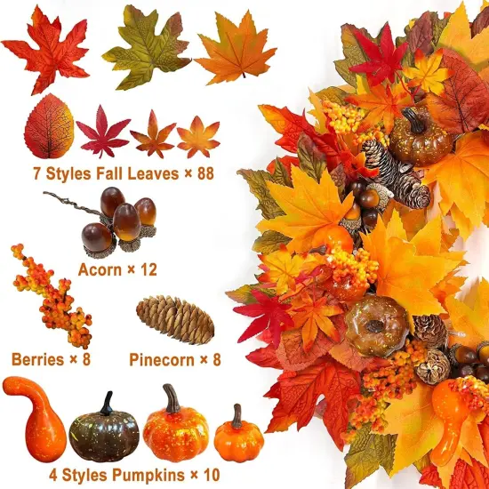 20 Inch Fall Wreath Decor {3}