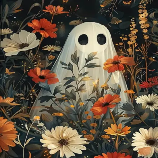 Halloween Ghost Flower Diamond Painting Kits for Adults,11.8x15.7 Inch {1}