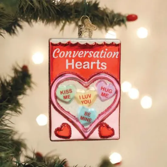 Old World Christmas 4.0 Inch Box Of Conversation Hearts Candy Valentine Tree Ornament , Ornament Multicolored {3}