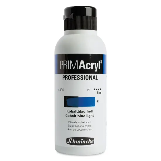 Schmincke Primacryl Professional Fluid Acrylic - Cobalt Blue Light, 250 ml bottle {1}