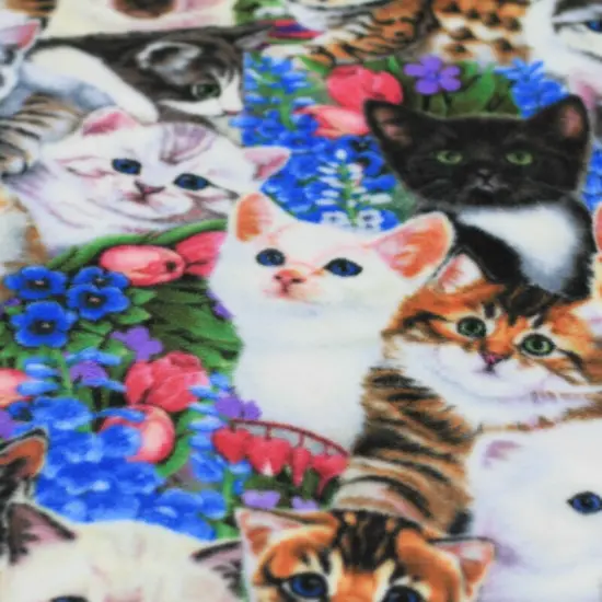 Cats on Cats Anti-Pill Premium No-Sew Throw Fleece Fabric Kit (72x60) {3}