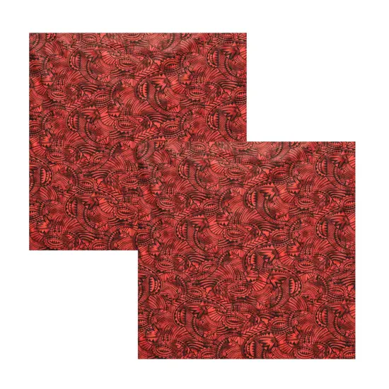 1 Yard Traditional Polynesia Tattoo All Over Fan Design Poly Cotton Fabric 45 Inch Width Red {6}