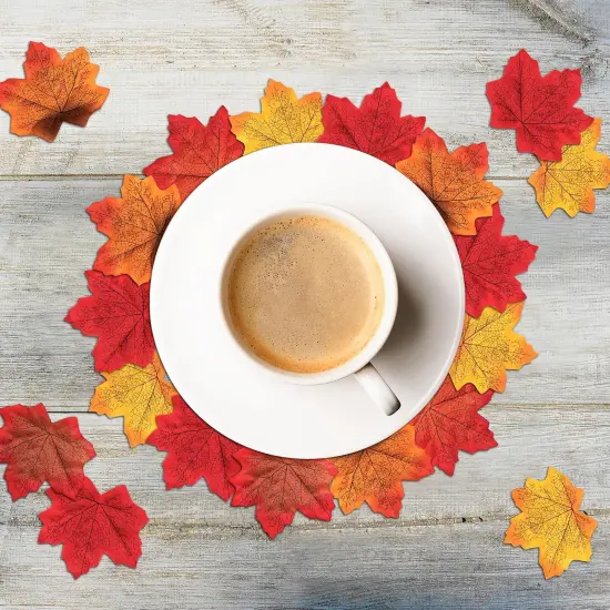 1100PCS Fall Artificial Maple Leaves Table Decor {5}