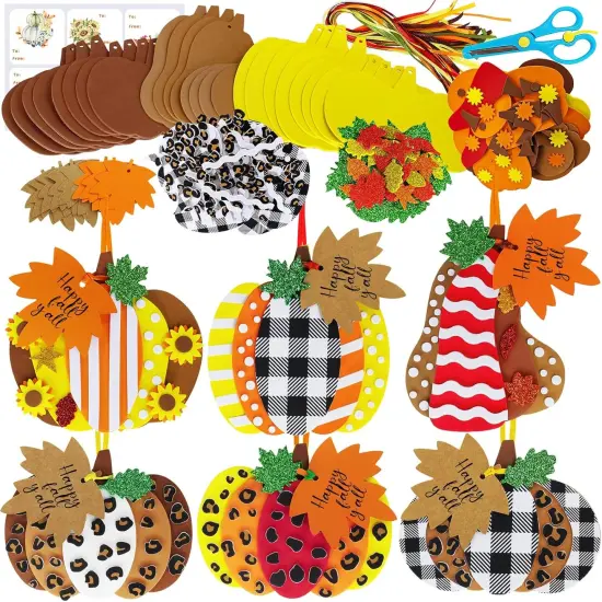 24 Sets Fall Pumpkin Crafts DIY Ornaments Decorations Kit {1}