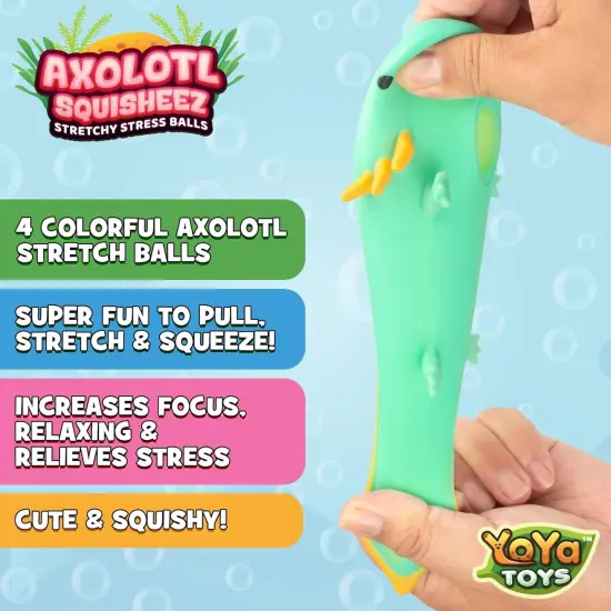 4 Pack Mini Squishy Animal Toy - Axolotl {3}
