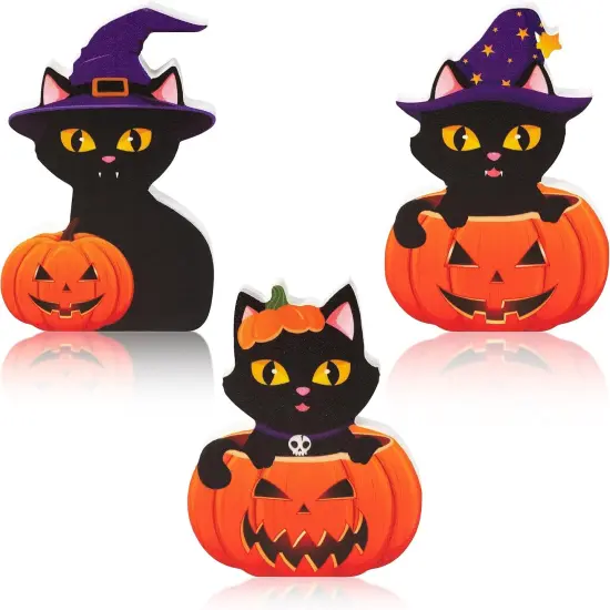 3Pcs Halloween Wooden Centerpieces {1}