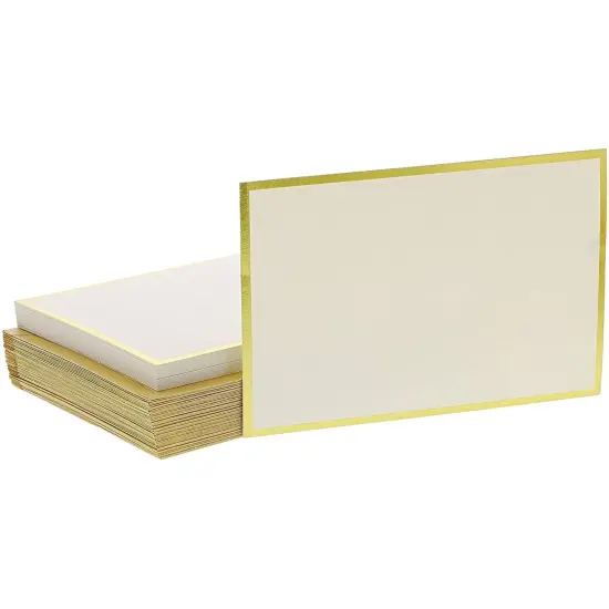 48 Pack Blank Invitation Cards and Envelopes for Thank You Note, Gold Foil Border, 4 x 6 Inch {4}