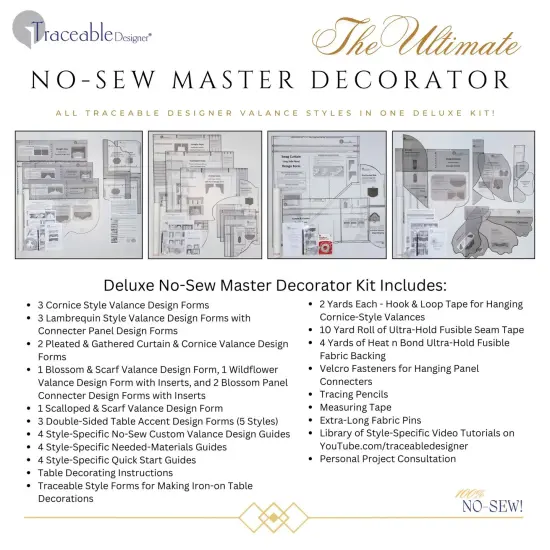 Multi-Style Deluxe No-Sew Master Decorator Valance Kit for Custom Home Decor {4}