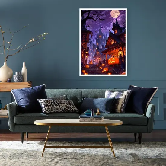 Halloween Pumpkin 5D Diamond Art Painting Kits for Adults,12x16inch {4}