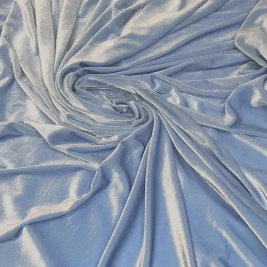 1 Yard Baby Blue Stretch Velvet Fabric for Apparel Costumes Dancewear and Upholstery 58/60 Inch Width {3}