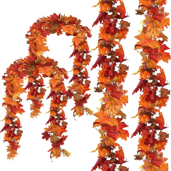 4 Pack Fall Leaf Garland - Maple Fall Leaves {1}