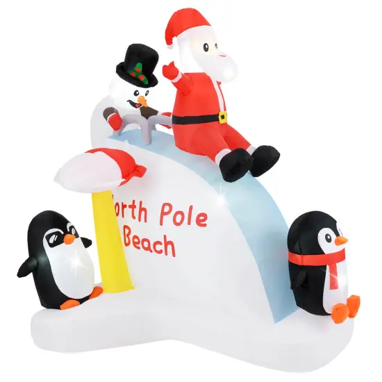 Costway 6 Ft Christmas Inflatable with LED lights Indoor/Outdoor Lighted Xmas Inflatable {2}