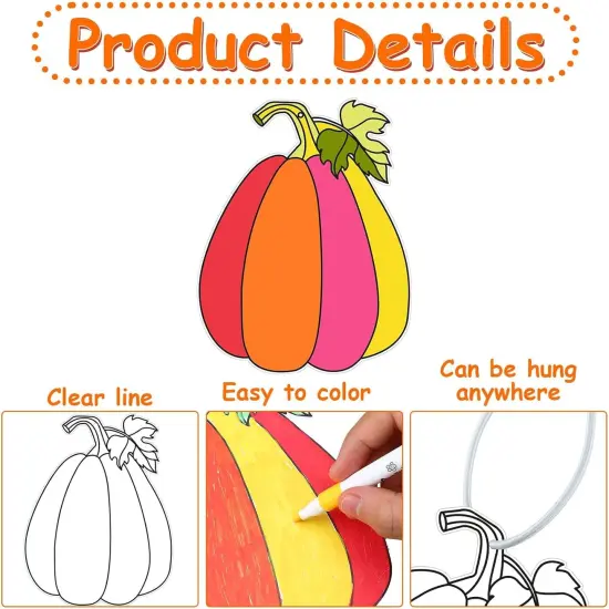 80 Pcs Color Your Own Fall Pumpkin Kit for Kids {2}