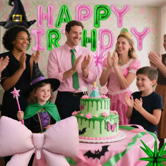 Wicked Balloons Wicked Birthday Decorations Balloons Green Pink {5}
