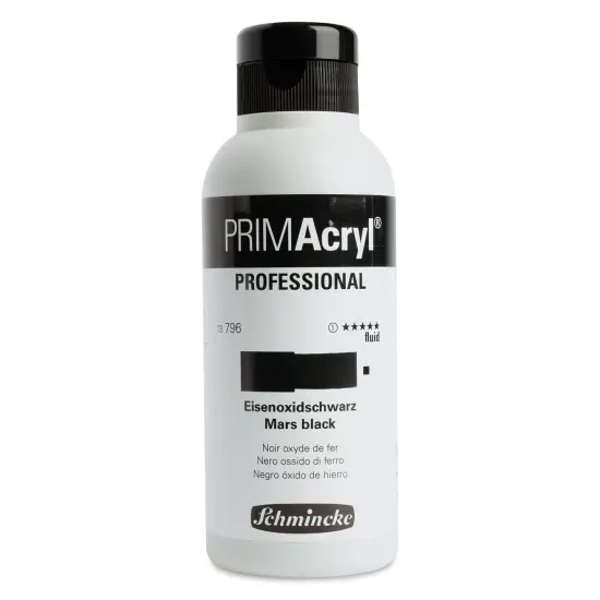 Schmincke Primacryl Professional Fluid Acrylic - Mars Black, 250 ml bottle {1}