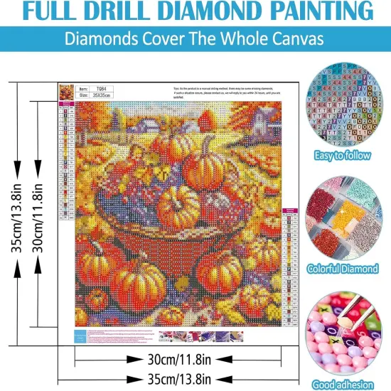Fall Farm Pumpkin Basket Diamond Painting Kits for Adults {4}