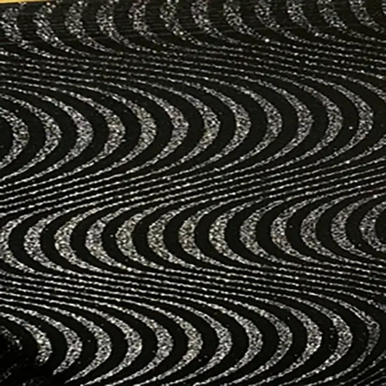 1 Yard Wave Glitter Velvet Polyester Spandex Fabric 60 Inch Width Black Gold {4}