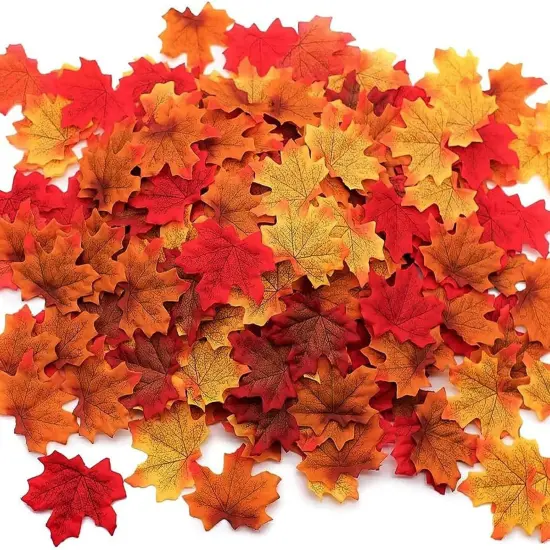 1100PCS Fall Artificial Maple Leaves Table Decor {3}