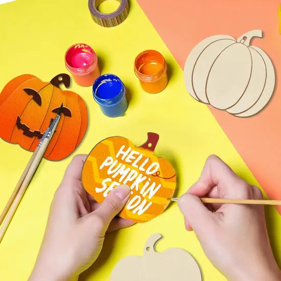 36PCS 3.5 inches, DIY Blank Unfinished Pumpkin Ornament （4 Style） {3}