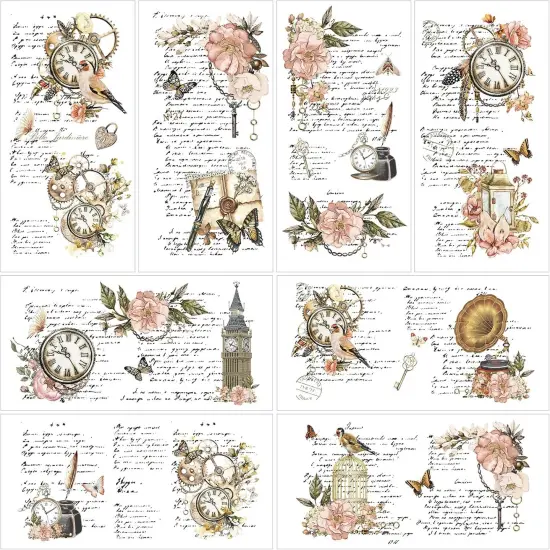 Flower Rub on Transfers for Crafts - 8 (Vintage Floral) {1}