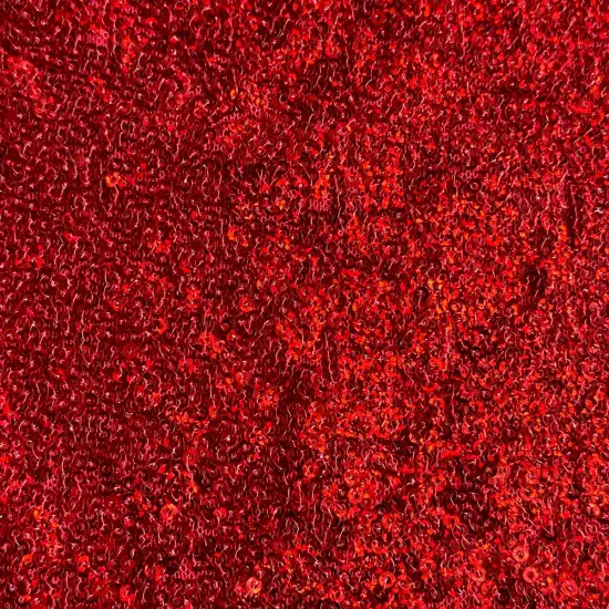 1 Yard Glitz Sequins Power Mesh Dancewear Fabric 36/60 Inch Width Hologram Red {1}