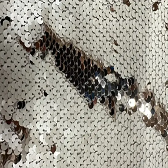 1 Yard Reversible Flip Sequin Polyester Spandex Solid Fabric 56/54 Inch Champagne Gold {1}