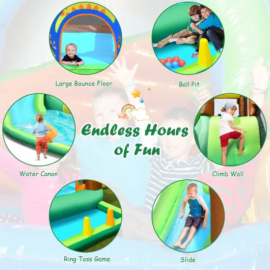 Bountech Inflatable Waterslide Bounce House Climbing Wall without Blower {6}