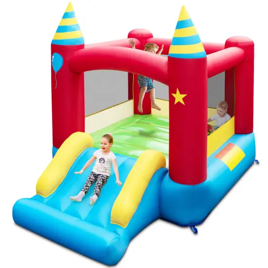 Costway Inflatable Bounce Castle Kids Jumping Bouncer Indoor Outdoor with 480W Blower {9}