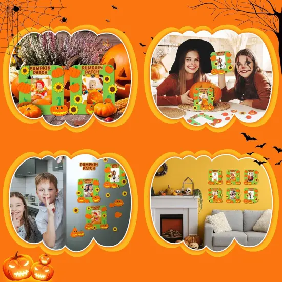 24 Sets Pumpkin Magnet Picture Frames Crafts for Kids Felt Pumpkin {3}