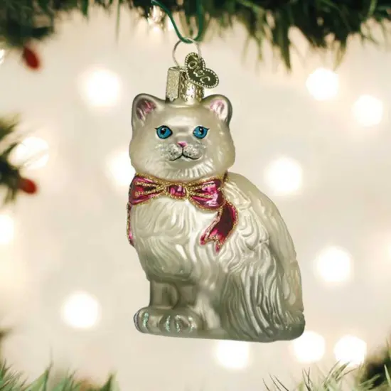 Old World Christmas 3.5 Inch Grey Himalayan Kitty Tree Ornament , Independent Companion Gray {2}
