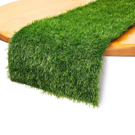 Artificial Grass Table Runner for Sports, Birthday Party Decorations, Wedding Banquet Table Setting, 14 x 108-Inches Green {7}