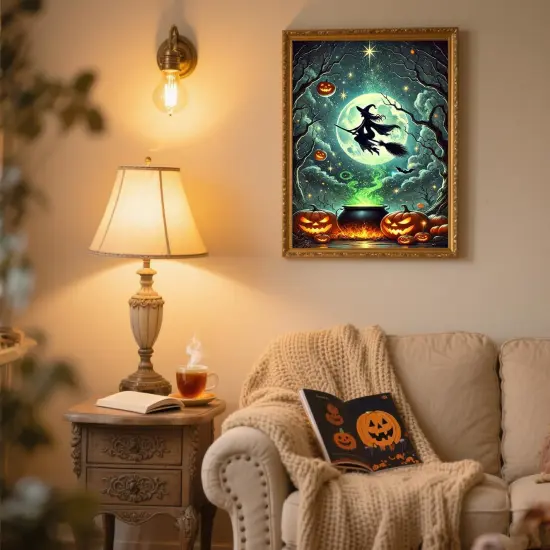 Halloween Witch Diamond Painting Kits for Adults,12x16 inch {2}