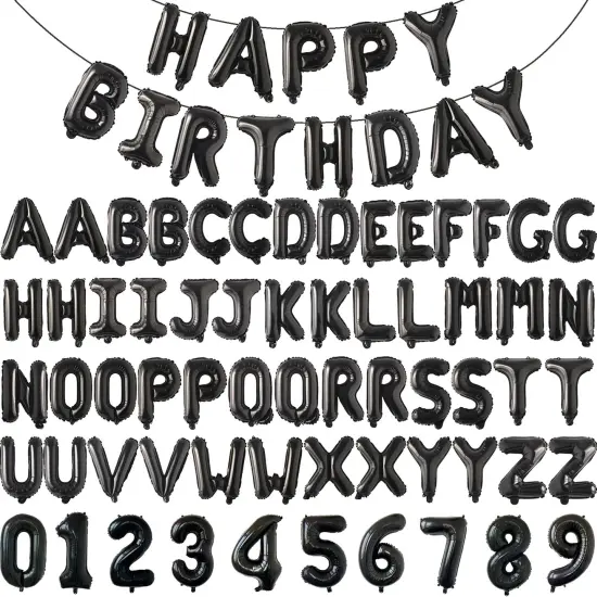 75pcs 16" Happy Birthday Balloon Banner {1}