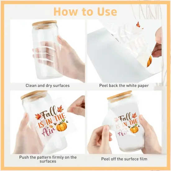 Pumpkin Maple Leaf Transfer Sticker - 20 PCS {4}