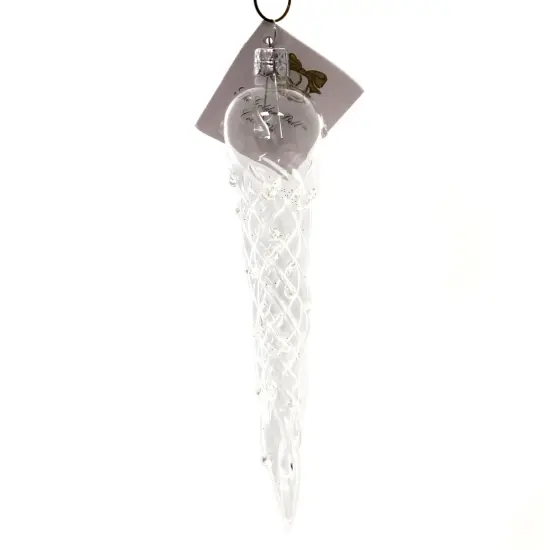 Golden Bell Collection 6.0 Inch Icicle W/ Ice Drops Christmas Tree Ornament , Christmas Decor Ornament Clear Frozen {1}