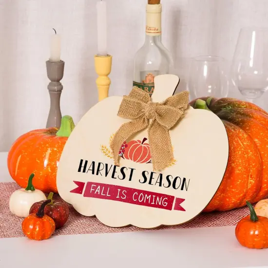 12 Pieces Large Wooden Pumpkin Cutout 12 Inch Unfinished Wood {2}