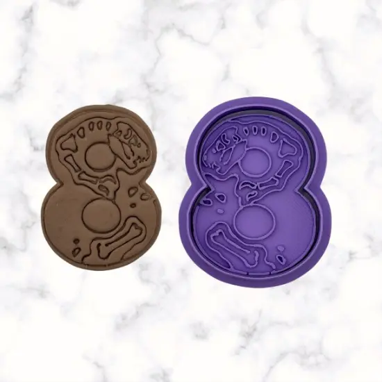 Dinosaur Number 8 Cookie Cutter and Stamp {4}