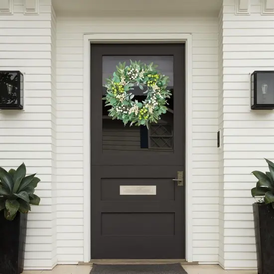 Artificial Eucalyptus Wreath for Front Door 20 Inc {3}