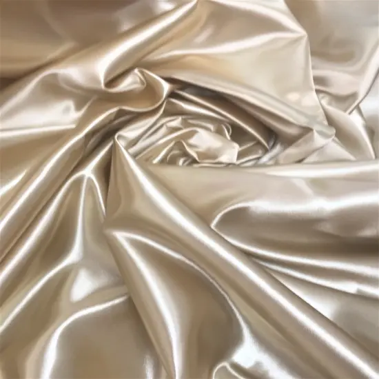 1 Yard Champagne Bridal Satin Fabric 58/60 Inch Wide Smooth Shiny Polyester for Wedding Dresses & Creative Projects {1}