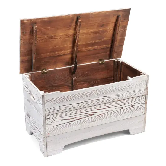 Badger Basket Solid Wood Rustic Toy Box - Distressed White {6}