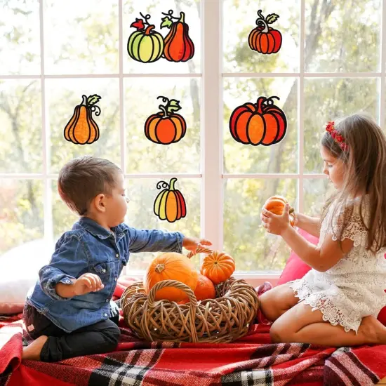 12 Pack Pumpkins Craft Kit Make You Own Pumpkin Stained Glass {3}
