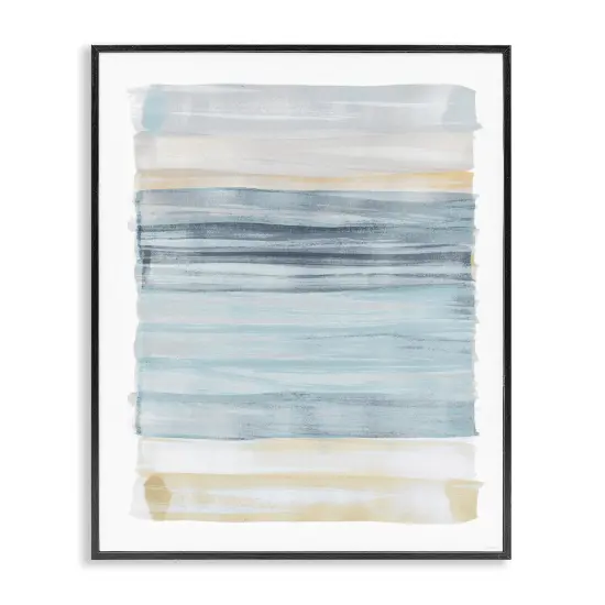 Stupell Industries Tranquil Blue Beige Stripes Pattern Casual Painting Framed Giclee Design By Dan Meneely {1}