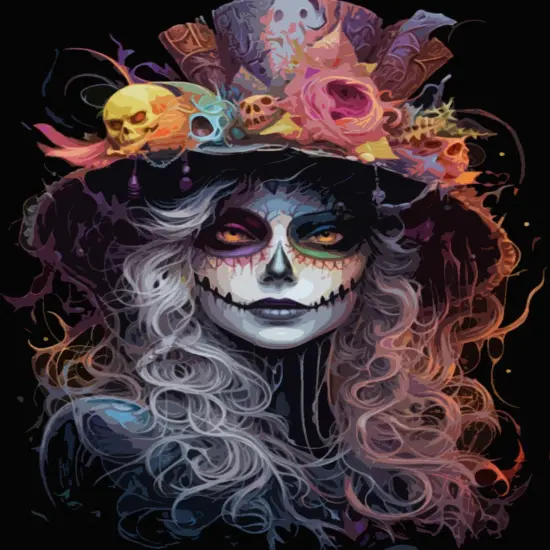 Halloween Woman Portrait Paint By Numbers - 16x20 Inch (Without Frame） {1}