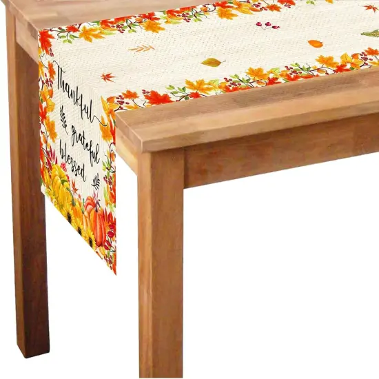 Thankful Grateful Blessed Fall Table Runner {2}